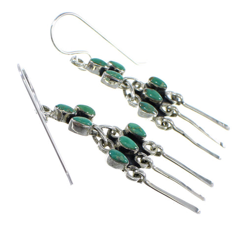 Southwestern Turquoise Silver Hook Dangle Earrings Jewelry RX56402